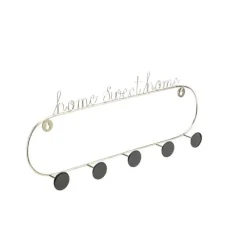 New Porte manteau home sweet home coloris bleu en métal - 51 x 20,5 x 5 cm