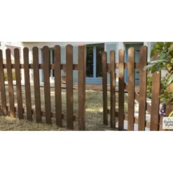 Sale FOREST STYLE Portillon Mustang à lattes droites teintée marron Cerland - 100 x 100 cm