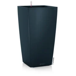 LECHUZA Pot à réserve d’eau Cubico Gris Ardoise L.40x40 x H.75 cm