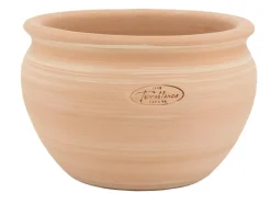 TERRABLANCA Pot boule en terre cuite claire - Ø 22 x H 16 cm