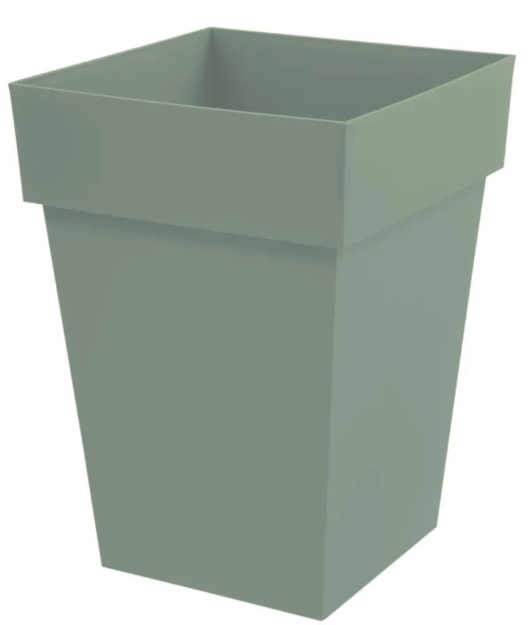 Best EDA Pot carré mi haut en plastique vert laurier Toscane 51 L - 39 x 39 x 53 cm