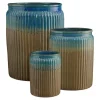 Online EDELMAN Pot cylindrique en céramique coloris bleu Lugano - Ø 39,5 x H 55 cm