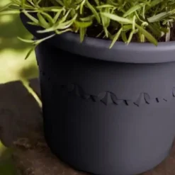 Discount ELHO Pot en plastique recyclé gris anthracite Algarve Cilindro - Ø 48 x H 40 cm