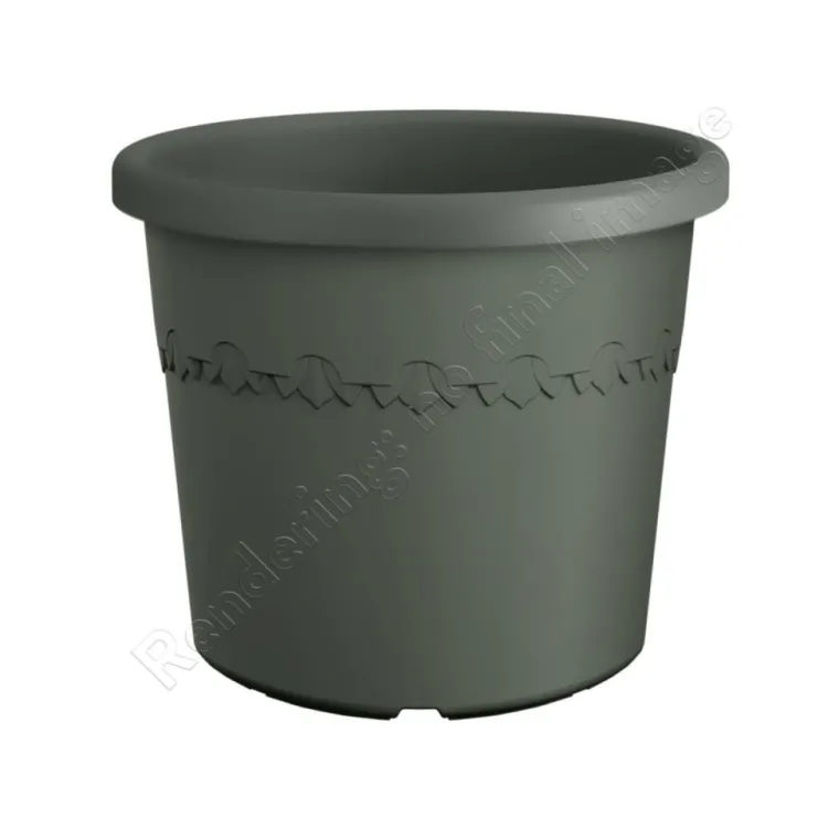 New ELHO Pot en plastique recyclé vert thyme green Algarve Cilindro - Ø 34,5 x H 29 cm