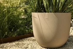 Outlet ELHO Pot en polypropylène beige champignon Sereh Round - Ø 47 x 40,1 cm