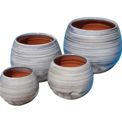 Online LES POTERIES D'ALBI Pot en terre émaillée marron Châtaigne Cancale - Ø 21 x H 21 cm