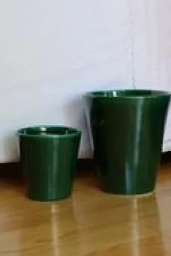 New LES POTERIES D'ALBI Pot en terre émaillée vert Jade Les Poteries d’Albi Odyssée - Ø 23 x H 21 cm