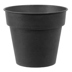 Clearance DECOLINES Pot horticole en acier peint anthracite Ø 37 x H 32 cm