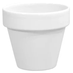 DECOLINES Pot horticole en terre cuite émaillée Blanc - D10 x H8.5