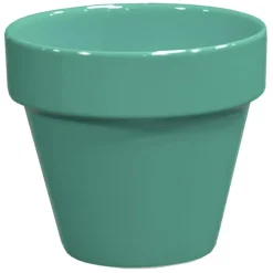 Online DECOLINES Pot horticole émaillé vert amande Ø 19 x H 17 cm