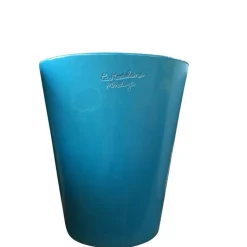 Outlet POTERIE DE LA MADELEINE Pot Mazagran bleu turquoise en terre cuite émaillée H 46 X Ø 38 cm