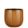 Clearance EDELMAN Pot rond Hollande cannelé ocre Pablo – Ø 21 x H 19 cm