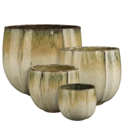 Online EDELMAN Pot rond en céramique coloris crème Corsica - Ø 47 x H 41 cm