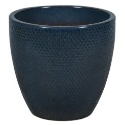 New NDT INTERNATIONAL Pot rond en grès émaillé bleu océan Passion for Pottery Busan - Ø 29 x H 27 cm