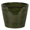 Discount PASSION FOR POTTERY Pot rond en grès émaillé dripping vert Shanghai - Ø 27 x H 24 cm