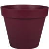 Sale EDA Pot rond en plastique rouge Bourgogne Toscane 43 L - Ø 48 x H 40 cm