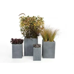 MICA DÉCORATIONS Pot Stream mi haut Anthracite L.25x25 x H.38 cm