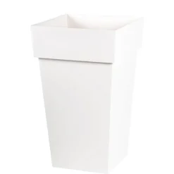Best EDA Pot Toscane carré haut blanc L.40 x l.39 x H.65 cm