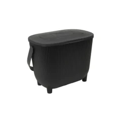 Online EDA Poubelle à compost noire avec couvercle et filtre à charbon - 10 L