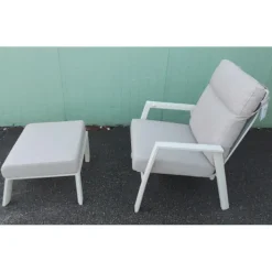 Clearance Pouf ottoman Kledi en aluminium, teinte pelican - BIZZOTTO Kledi