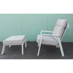 Clearance Pouf ottoman Kledi en aluminium, teinte pelican - BIZZOTTO Kledi