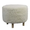 Discount Pouf rond blanc cassé en tissu - Ø 58 x H 48 cm