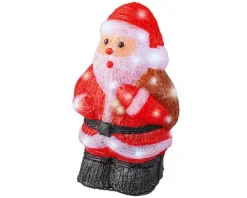 Clearance KAEMINGK Père Noël rouge lumineux en acrylique à 30 LED blanc froid sur piles pour extérieur - 36 cm