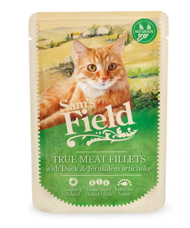 Online SAM'S FIELD Pâtée pour chat en sachet au canard et à la topinambour - 85 g