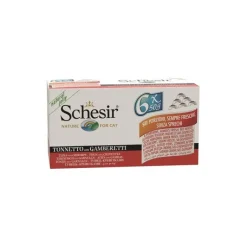 Clearance SCHESIR Pâtée pour chat au Thon et Crevettes Pack de 6 boites de 50 g