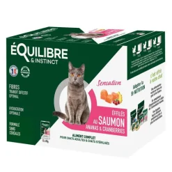 Online EQUILIBRE&INSTINCT Pâtée "Sensation effilés" pour chat adulte ou stérilisé au saumon et à l'ananas Équilibre & Instinct - 12 x 85 g