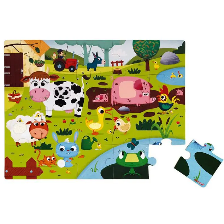 Clearance JANOD Puzzle tactile animaux de la ferme – 2 à 4 ans
