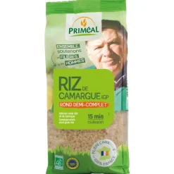 New PRIMÉAL Riz rond demi complet bio de Camargue en sachet de 500 g