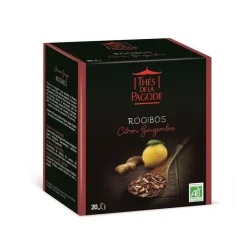 THES DE LA PAGODE Rooibos Citron Gingembre bio Thés de la Pagode - 40 g / 20 infusettes