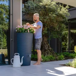 GRAF Réservoir d’eau gris graphite avec bac à plante Natura – 210 L