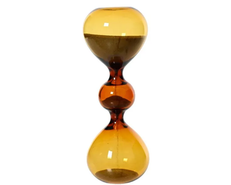 KAEMINGK Sablier en verre coloris ambre - Ø 5,5 x H 14,5 cm