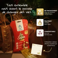 Discount HANDICAP INTERNATIONAL Sac à sapin compostable doré - pour sapins jusqu'à 2,20 mètres