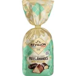 Hot RÉVILLON Sachet de pâtes d'amandes noir 70 % & lait papillotes iconiques Révillon - 370 g