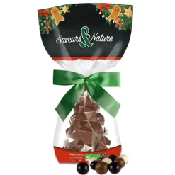 Sale SAVEURS ET NATURE Sachet de sapins origami chocolat au lait et billes croustillantes bio Saveur et Nature - 130 g