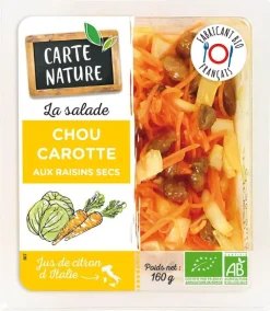 New CARTE NATURE Salade Chou carottes et raisins secs - 160 g