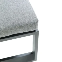 New Salon de jardin en aluminium graphite Cinto III - 6 éléments (deux banquettes, deux bancs, table d'angle et table haute carrée)