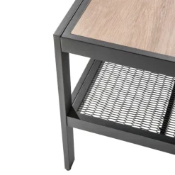 New Salon de jardin en aluminium graphite Cinto III - 6 éléments (deux banquettes, deux bancs, table d'angle et table haute carrée)