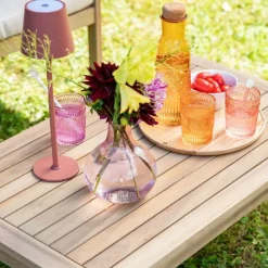 New Salon de jardin en bois et corde coloris beige Séquoïa - 4 éléments (canapé, table basse et deux fauteuils)