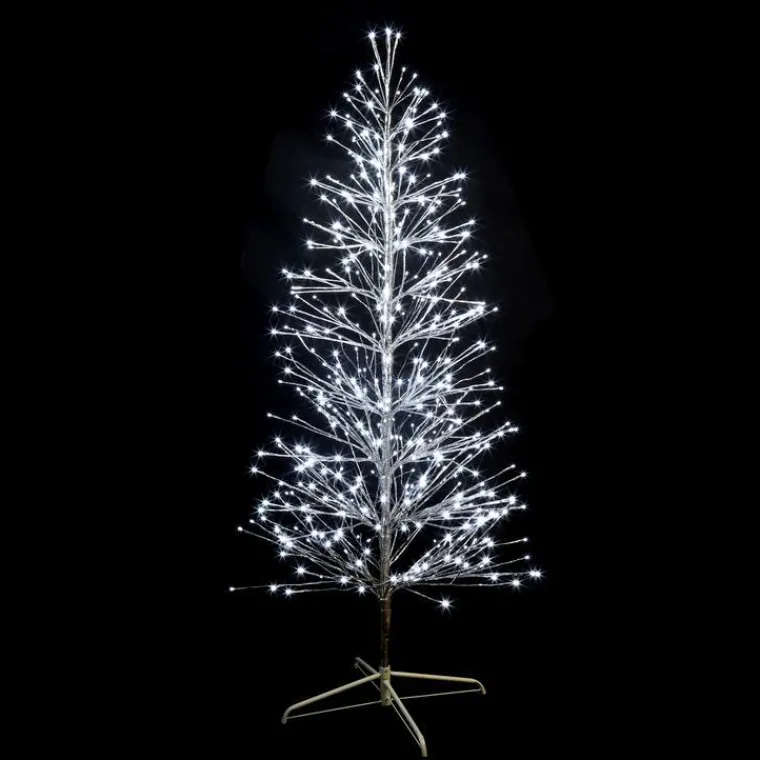 Hot FESTILIGHT Sapin lumineux LED à lumière blanc pétillant sur secteur - 2,10 m