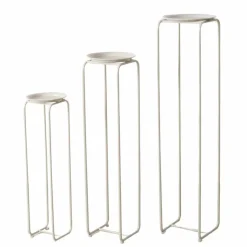 Best BOLTZE Sellette rotative en fer beige Hanka S - Ø 21 x H 76 cm