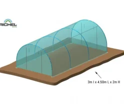 Online RICHEL Serre tunnel pieds droits, 2 portes zippées, SERRES - 13.5m²