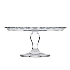 New BASTIDE Serviteur sur pied en verre transparent - Ø 26 x H 12 cm