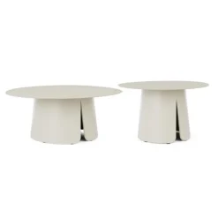 Hot BIZZOTTO Set de 2 tables basses an aluminium Bryan Pélican