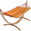Online JOBEK Set support et hamac EsKapade coloris orange Sunny en bois et polypropylène Hamacs - 323 x 125 x 128 cm
