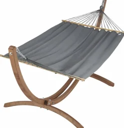Hot JOBEK Set support et hamac EsKapade coloris anthracite en bois certifié FSC® Hamacs - 323 x 125 x 128 cm
