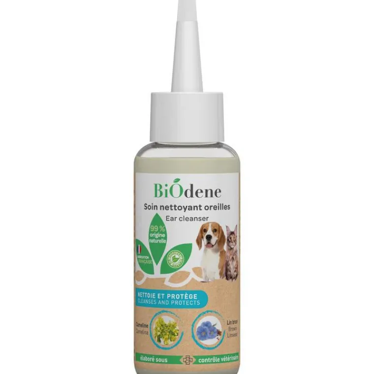 New BIODENE Soin nettoyant oreilles pour chien et chat Biodène – 100 ml
